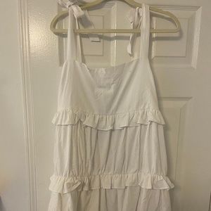 Nasty Gal White Linen Dress